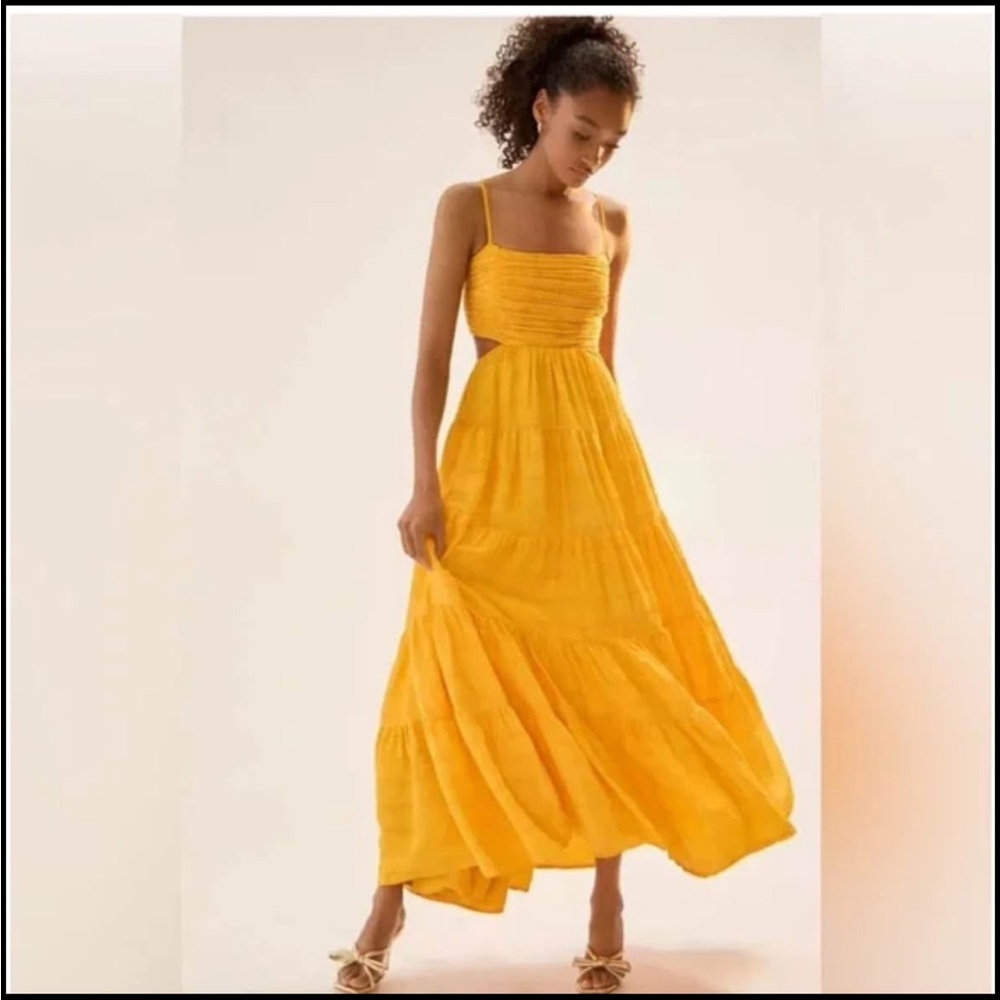 Anthropologie Let Me Be Yellow Maxi